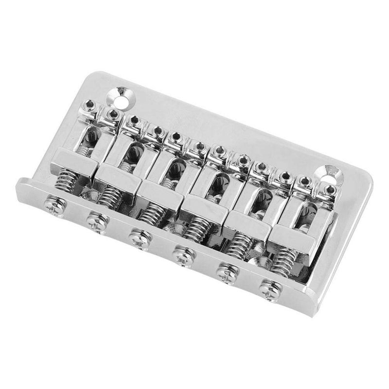 Dilwe Guitar Bridge, 6 String Metal Fixed Hardtail Tailpiece Bridge Saddle with 5 Pcs Screws for Electric Guitar Bass - Image 2